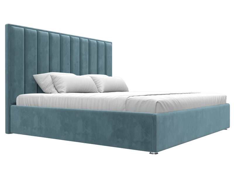 Кровать интерьерная Афродита 200, Велюр, SEVEN 113 бирюзовый