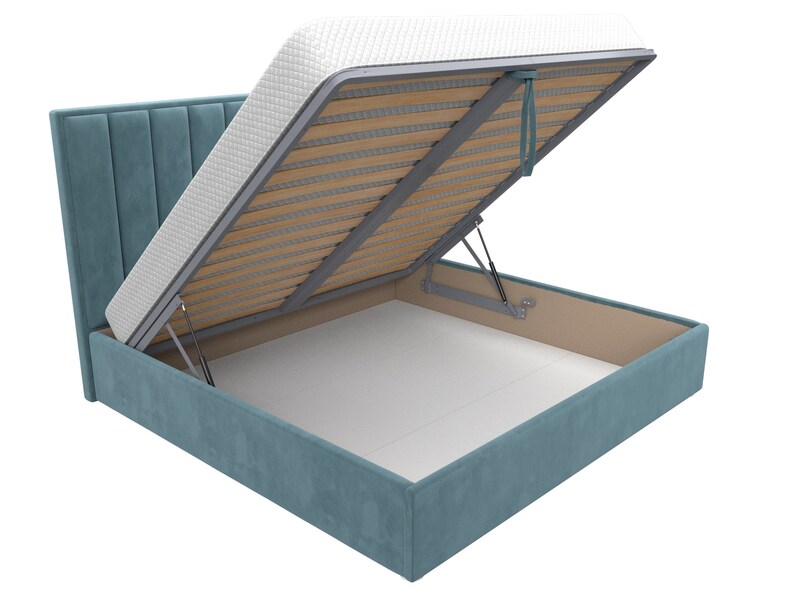 Кровать интерьерная Афродита 200, Велюр, SEVEN 113 бирюзовый