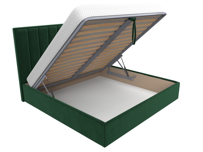 Кровать интерьерная Афродита 200, Велюр, SEVEN 626 зеленый