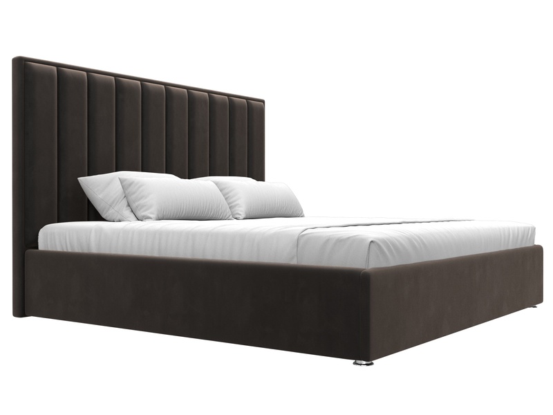 Кровать интерьерная Афродита 200, Велюр, SEVEN 727 коричневый