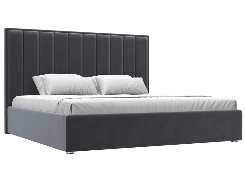 Кровать интерьерная Афродита 200, Велюр, SEVEN 17 серый