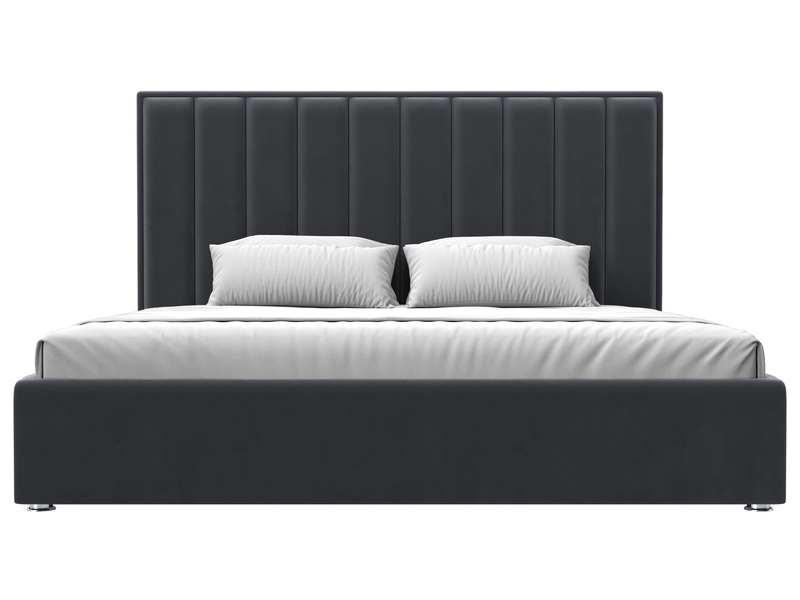 Кровать интерьерная Афродита 200, Велюр, SEVEN 17 серый