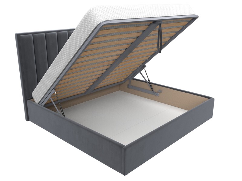 Кровать интерьерная Афродита 200, Велюр, SEVEN 17 серый