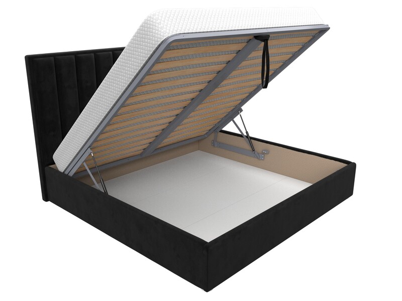 Кровать интерьерная Афродита 200, Велюр, SEVEN 35 черный