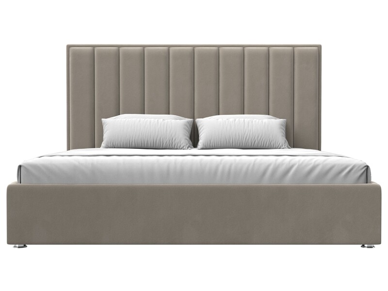 Кровать интерьерная Афродита 200, Микровельвет, Бежевый