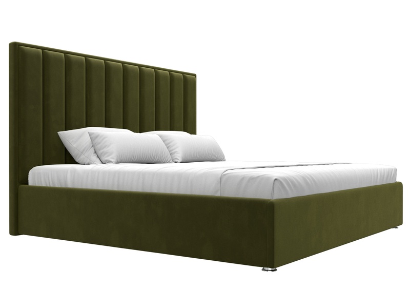 Кровать интерьерная Афродита 200, Микровельвет, Зеленый
