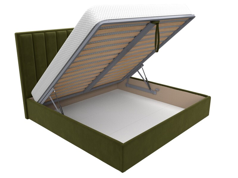 Кровать интерьерная Афродита 200, Микровельвет, Зеленый