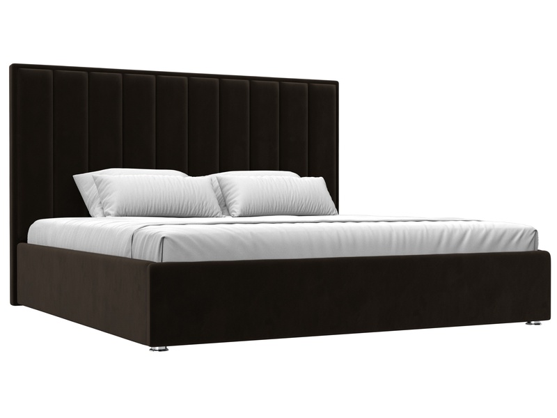 Кровать интерьерная Афродита 200, Микровельвет, Коричневый