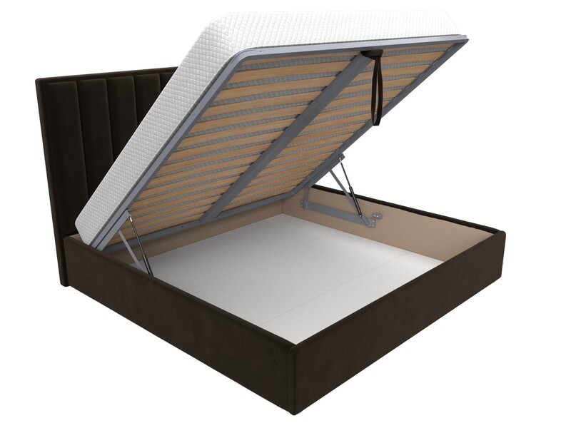 Кровать интерьерная Афродита 200, Микровельвет, Коричневый