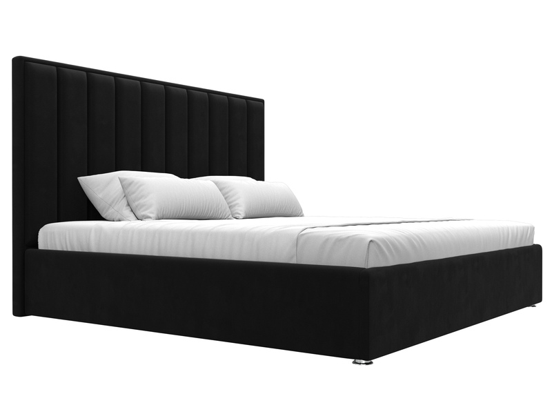 Кровать интерьерная Афродита 200, Микровельвет, Черный