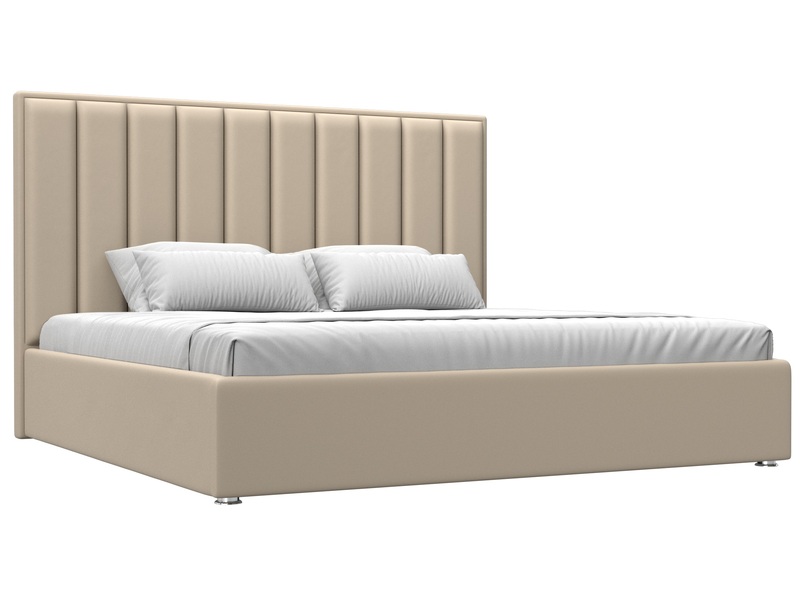 Кровать интерьерная Афродита 200, Экокожа, Бежевый