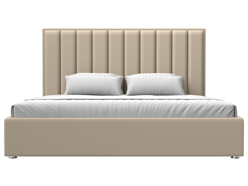 Кровать интерьерная Афродита 200, Экокожа, Бежевый