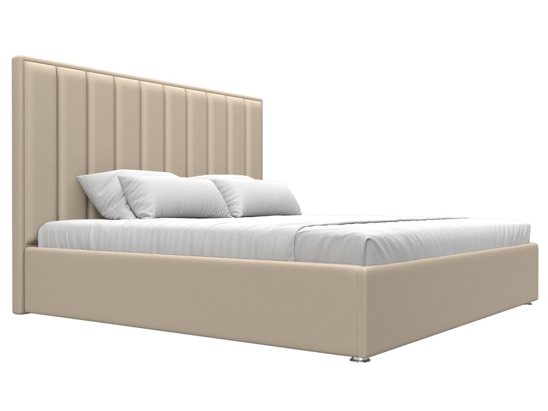 Кровать интерьерная Афродита 200, Экокожа, Бежевый