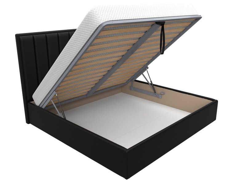 Кровать интерьерная Афродита 200, Экокожа, Черный