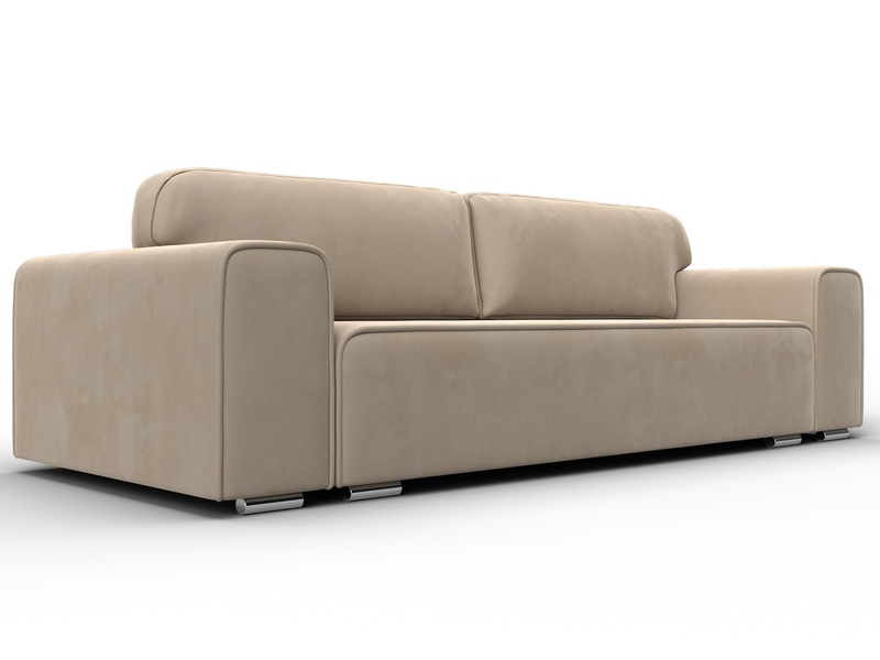 Диван прямой Лига-029, Велюр, SEVEN 729 бежевый