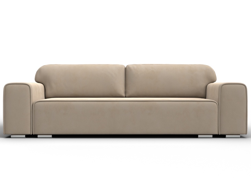 Диван прямой Лига-029, Велюр, SEVEN 729 бежевый