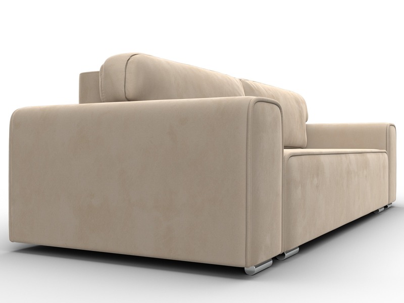 Диван прямой Лига-029, Велюр, SEVEN 729 бежевый