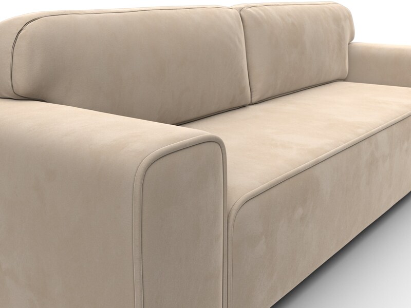 Диван прямой Лига-029, Велюр, SEVEN 729 бежевый