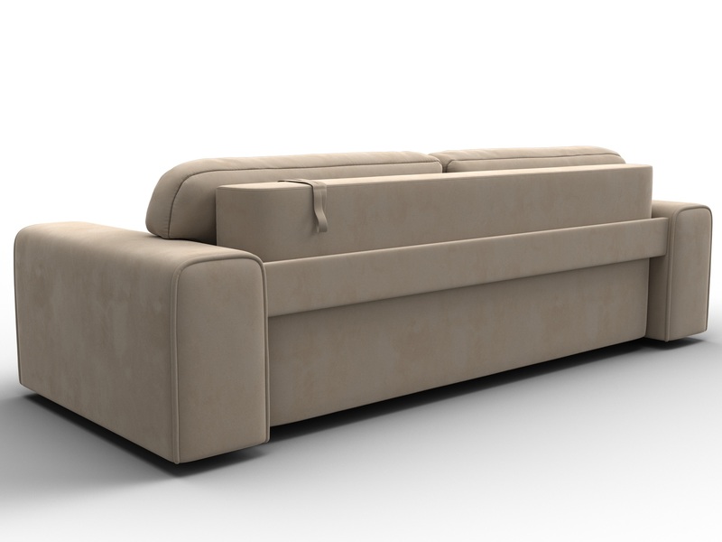 Диван прямой Лига-029, Велюр, SEVEN 729 бежевый