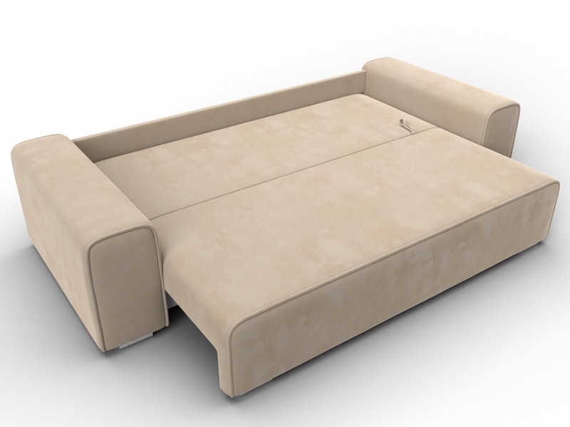 Диван прямой Лига-029, Велюр, SEVEN 729 бежевый