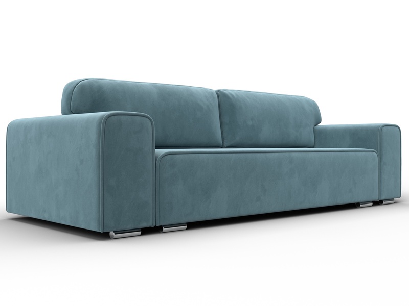 Диван прямой Лига-029, Велюр, SEVEN 113 бирюзовый