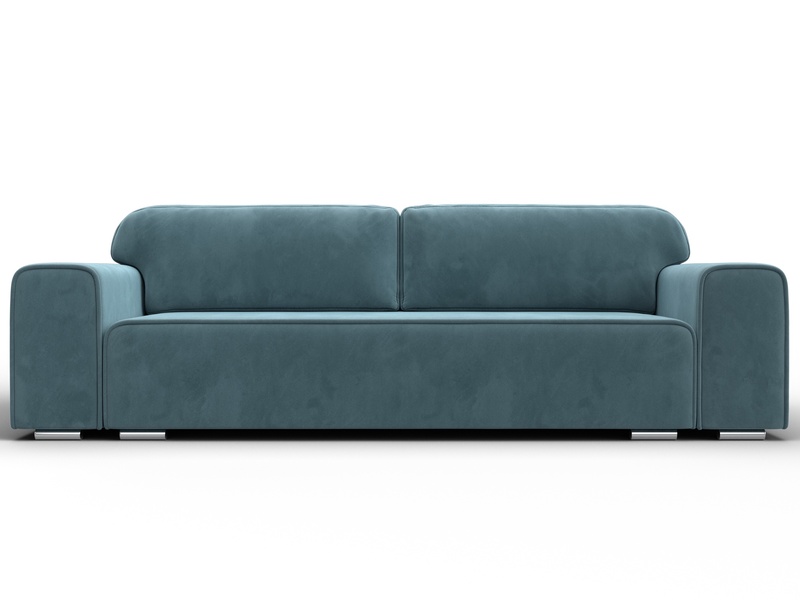 Диван прямой Лига-029, Велюр, SEVEN 113 бирюзовый