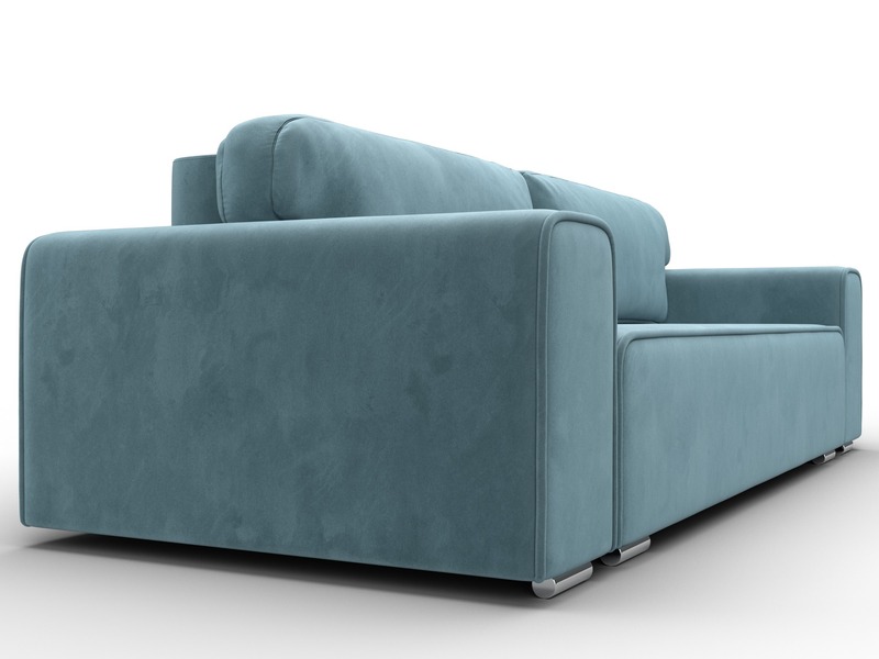 Диван прямой Лига-029, Велюр, SEVEN 113 бирюзовый