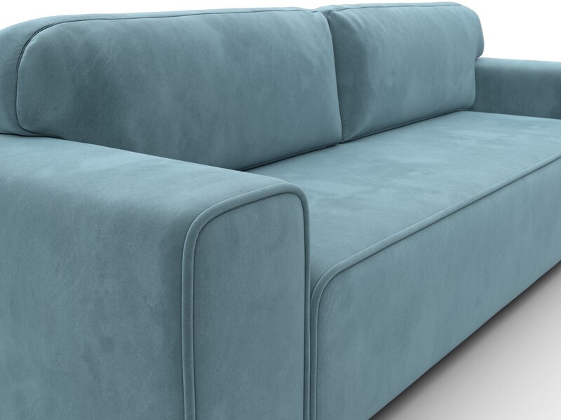 Диван прямой Лига-029, Велюр, SEVEN 113 бирюзовый