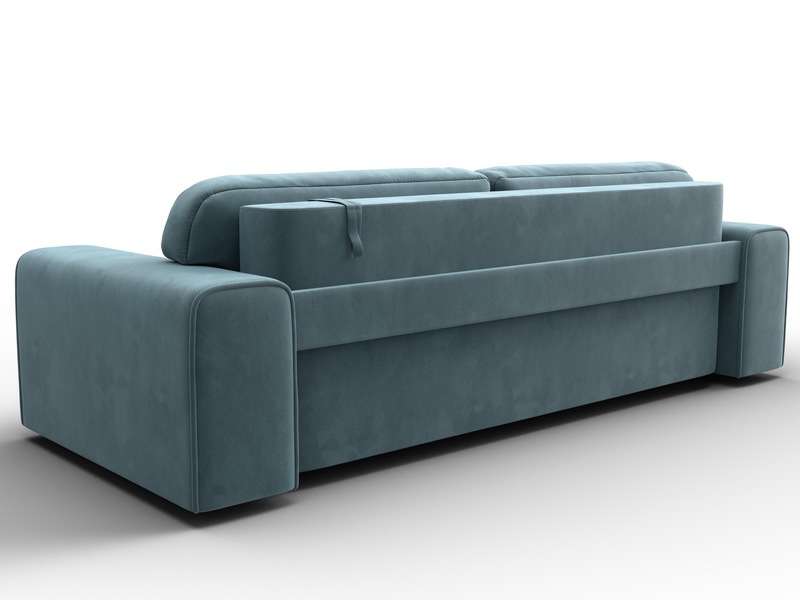 Диван прямой Лига-029, Велюр, SEVEN 113 бирюзовый