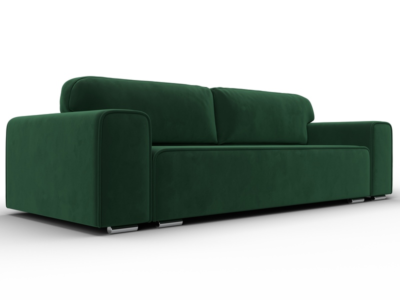 Диван прямой Лига-029, Велюр, SEVEN 626 зеленый