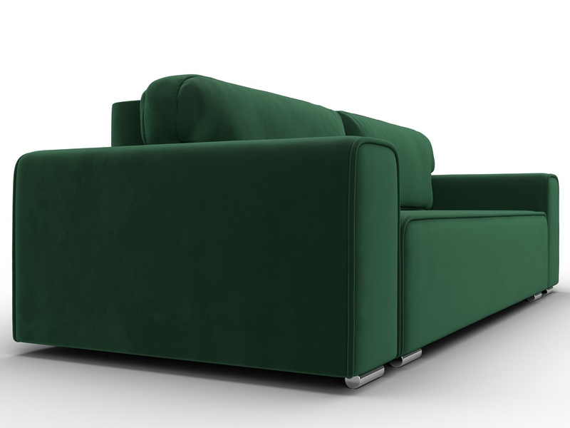 Диван прямой Лига-029, Велюр, SEVEN 626 зеленый