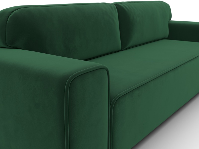 Диван прямой Лига-029, Велюр, SEVEN 626 зеленый