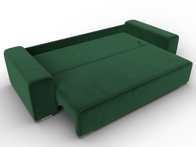 Диван прямой Лига-029, Велюр, SEVEN 626 зеленый