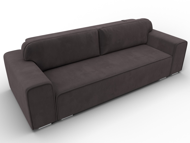 Диван прямой Лига-029, Велюр, SEVEN 727 коричневый