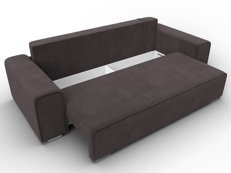 Диван прямой Лига-029, Велюр, SEVEN 727 коричневый