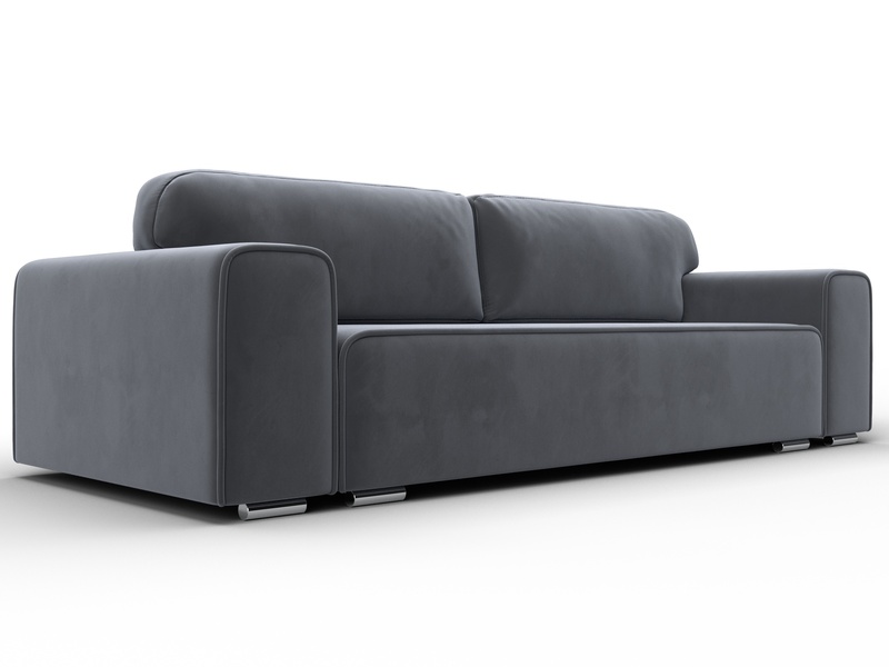 Диван прямой Лига-029, Велюр, SEVEN 17 серый