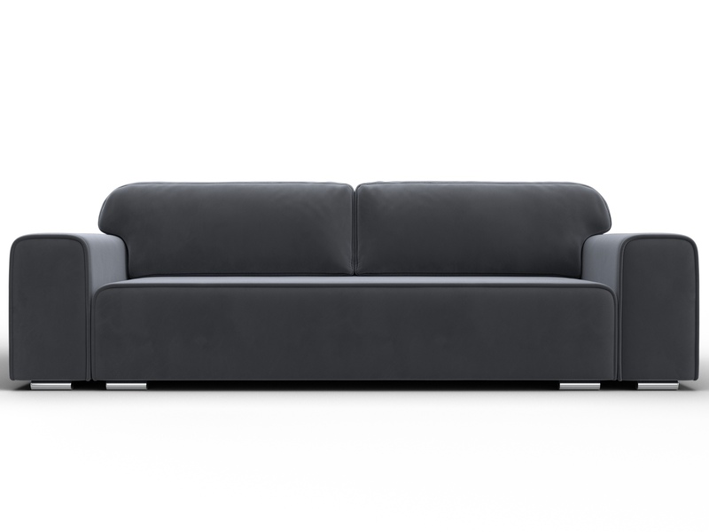 Диван прямой Лига-029, Велюр, SEVEN 17 серый