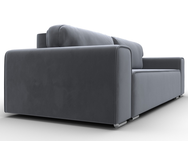 Диван прямой Лига-029, Велюр, SEVEN 17 серый