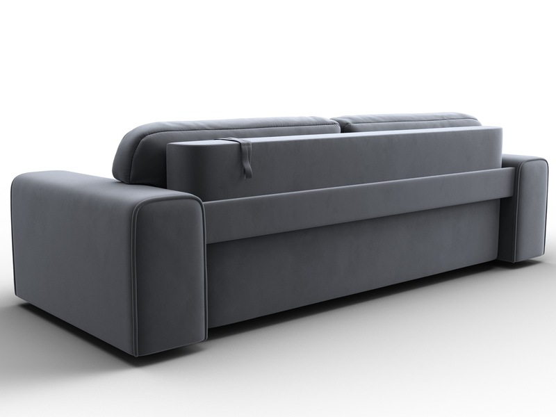 Диван прямой Лига-029, Велюр, SEVEN 17 серый