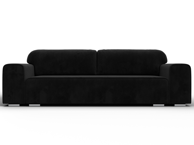 Диван прямой Лига-029, Велюр, SEVEN 35 черный
