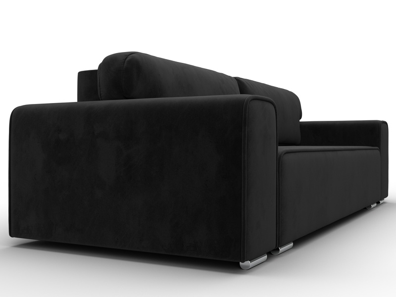 Диван прямой Лига-029, Велюр, SEVEN 35 черный