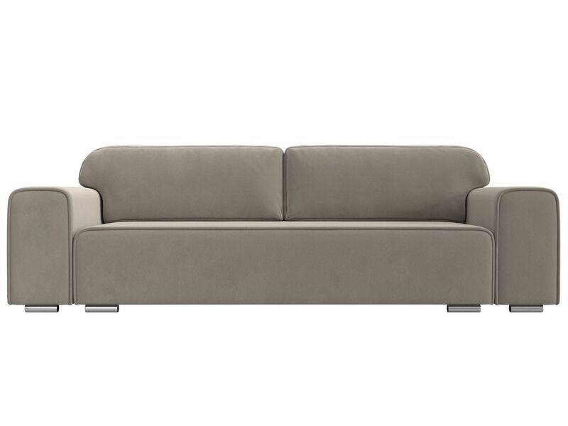 Диван прямой Лига-029, Микровельвет, Бежевый