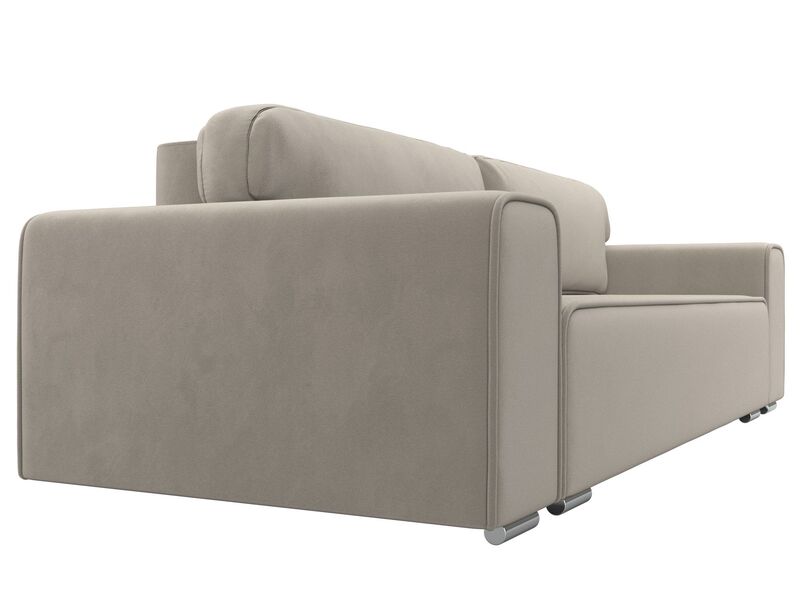 Диван прямой Лига-029, Микровельвет, Бежевый