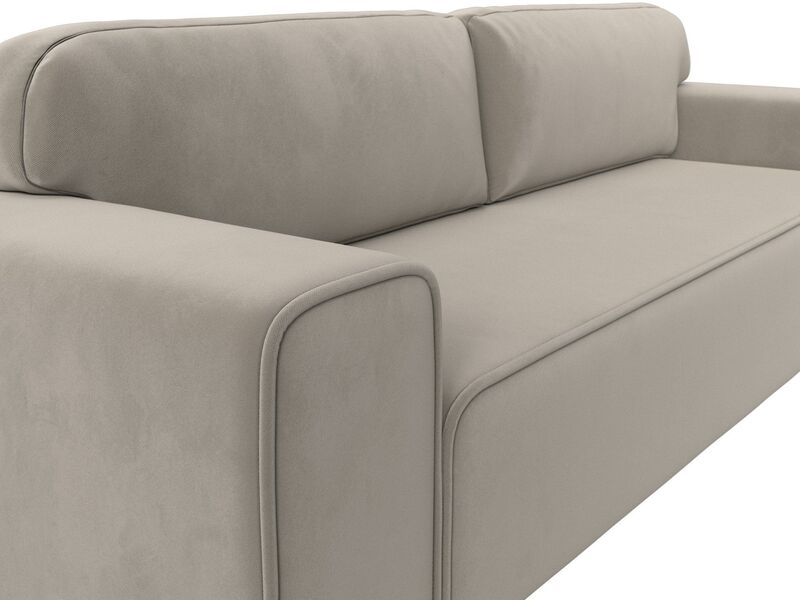 Диван прямой Лига-029, Микровельвет, Бежевый