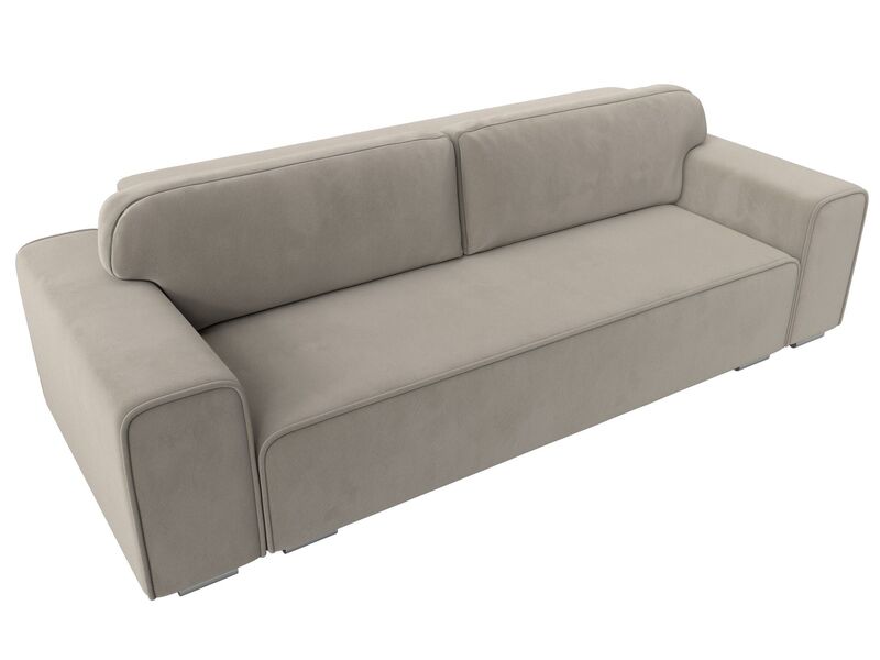 Диван прямой Лига-029, Микровельвет, Бежевый