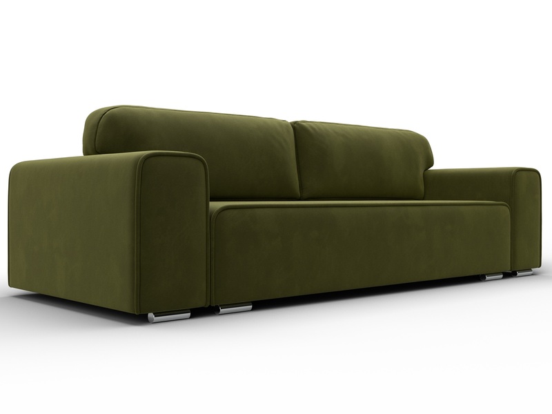 Диван прямой Лига-029, Микровельвет, Зеленый