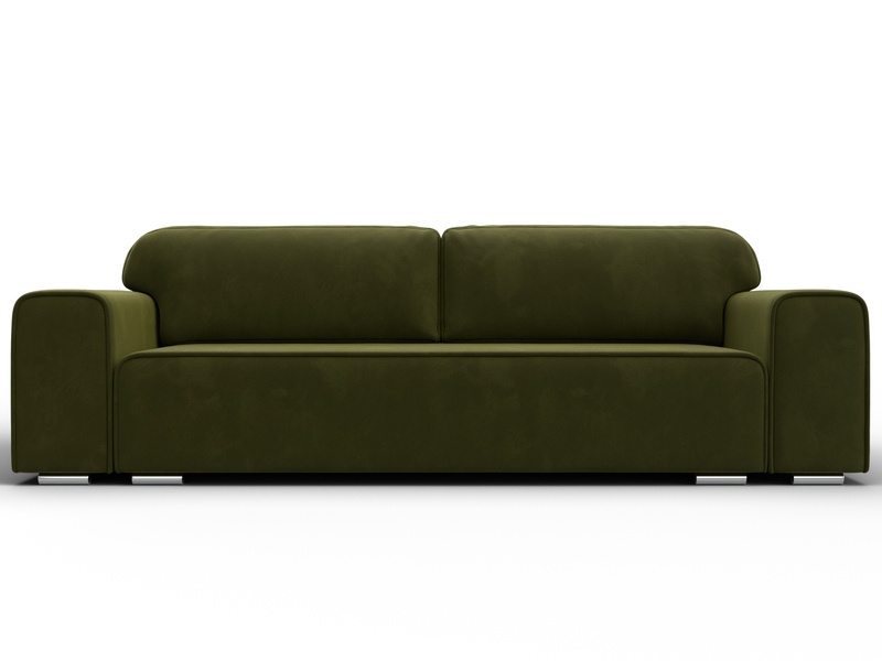 Диван прямой Лига-029, Микровельвет, Зеленый