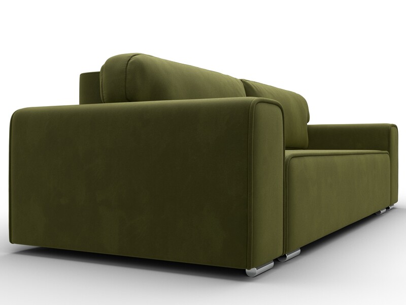 Диван прямой Лига-029, Микровельвет, Зеленый