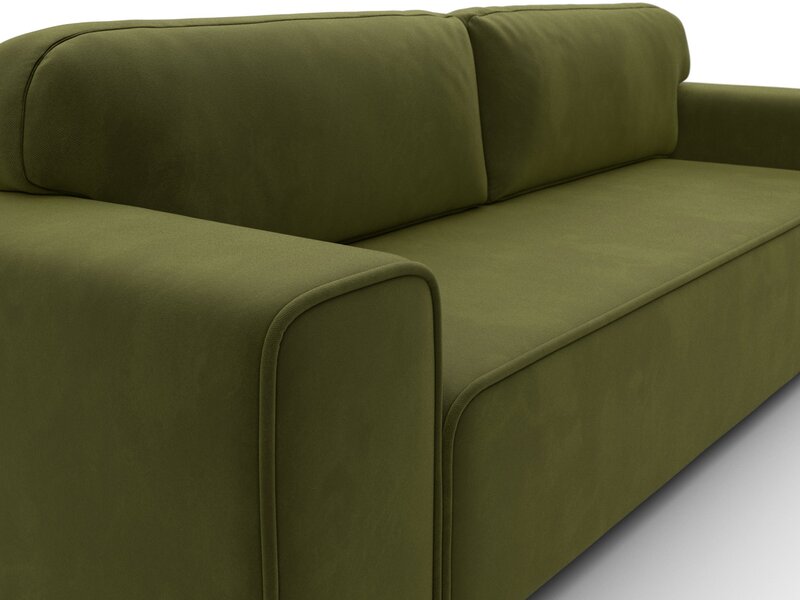 Диван прямой Лига-029, Микровельвет, Зеленый
