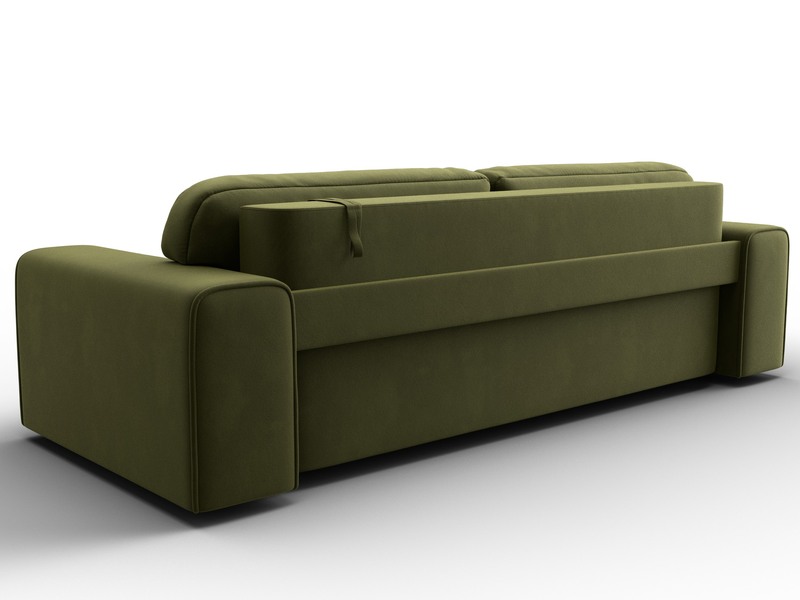 Диван прямой Лига-029, Микровельвет, Зеленый